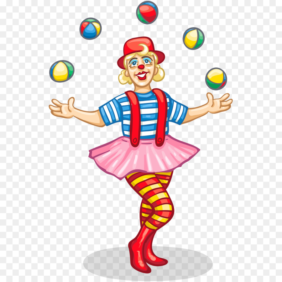 Cartoon clown transparent clip. Circus clipart juggling
