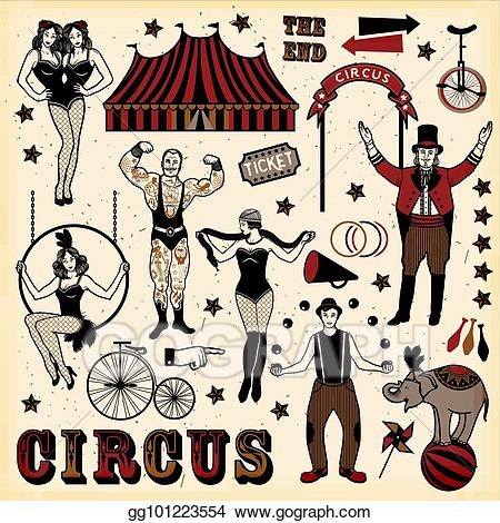 circus clipart retro