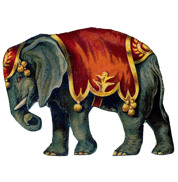 Victorian vintage circus png. Friendly clipart elephant