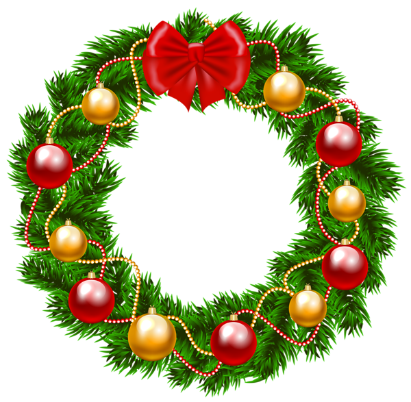 ornaments clipart blue christmas wreath