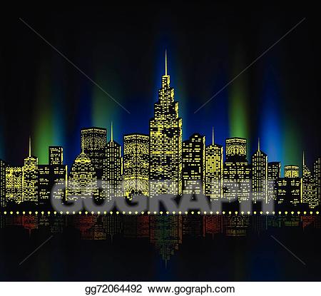skyline clipart city light