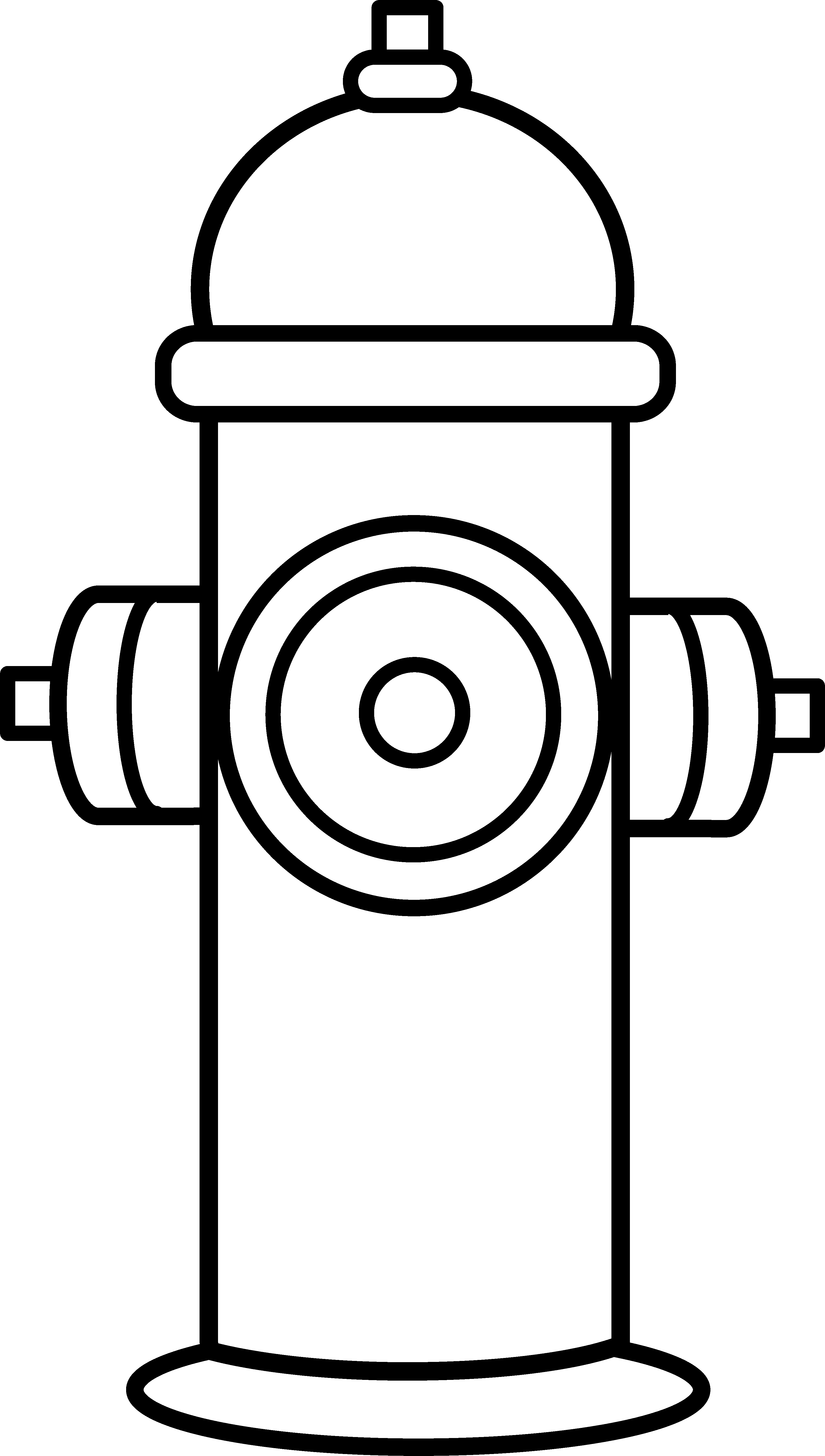 Hydrant coloring page free. Clipart fire black and white