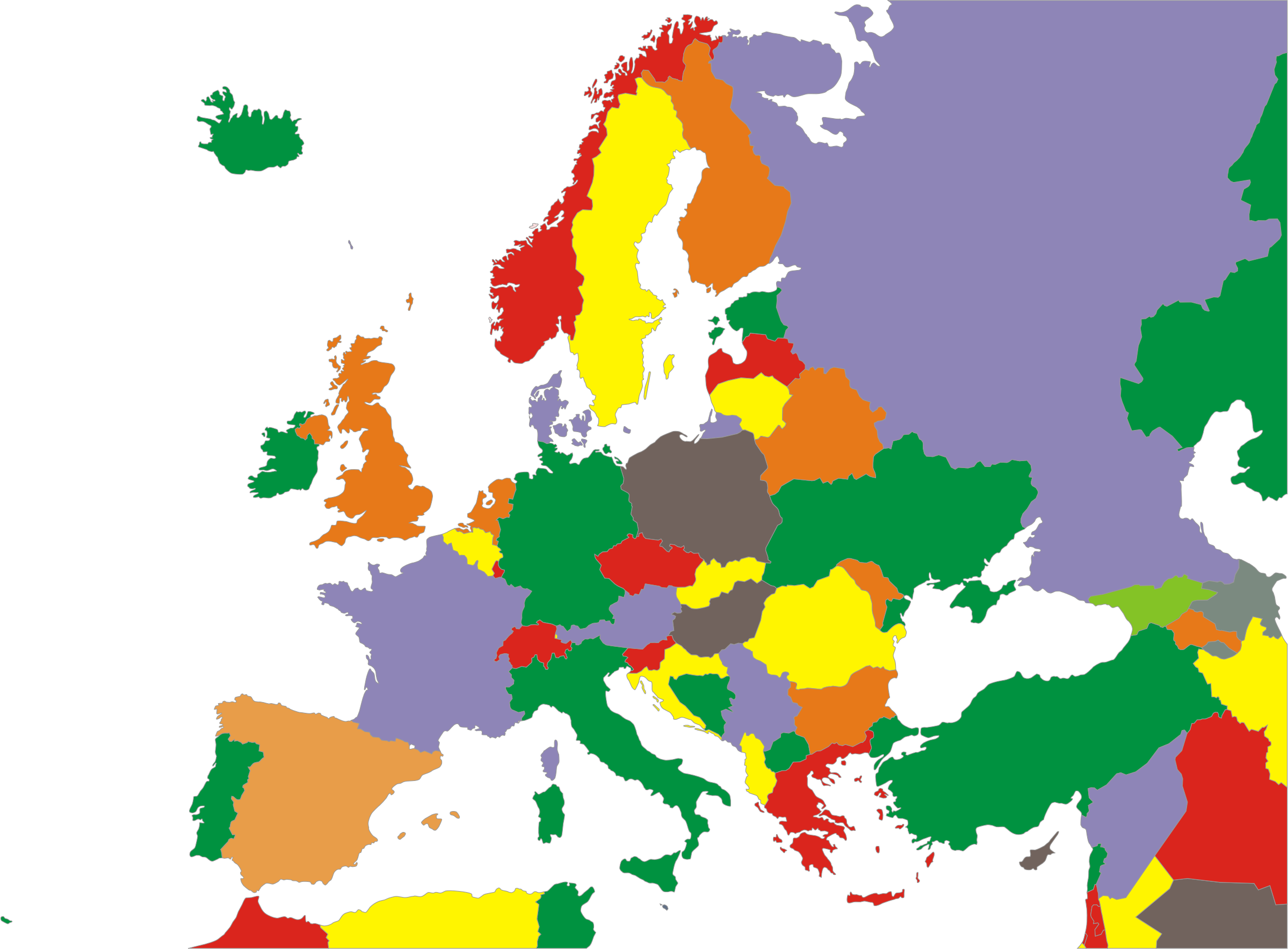 Europe clipart cut out. Political map of restored
