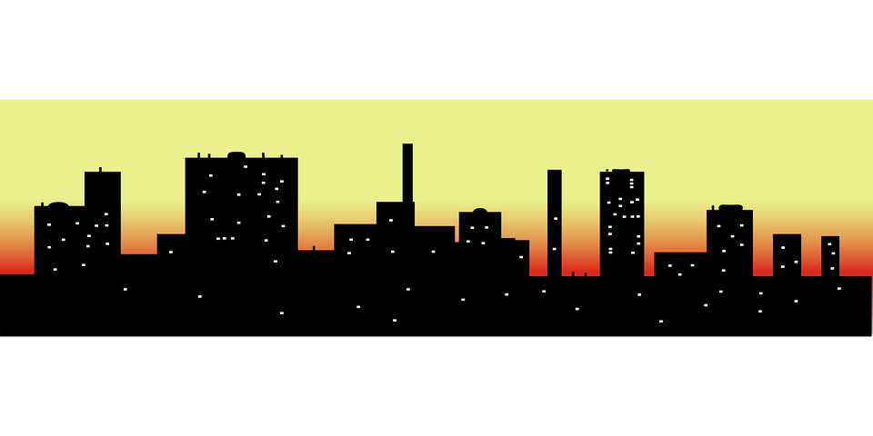 sunset clipart city