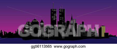 city clipart night time