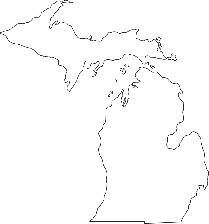 Mittens clipart traceable. Michigan outline map of