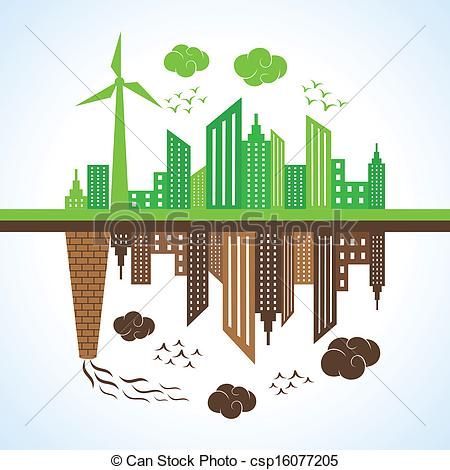 city clipart pollution free
