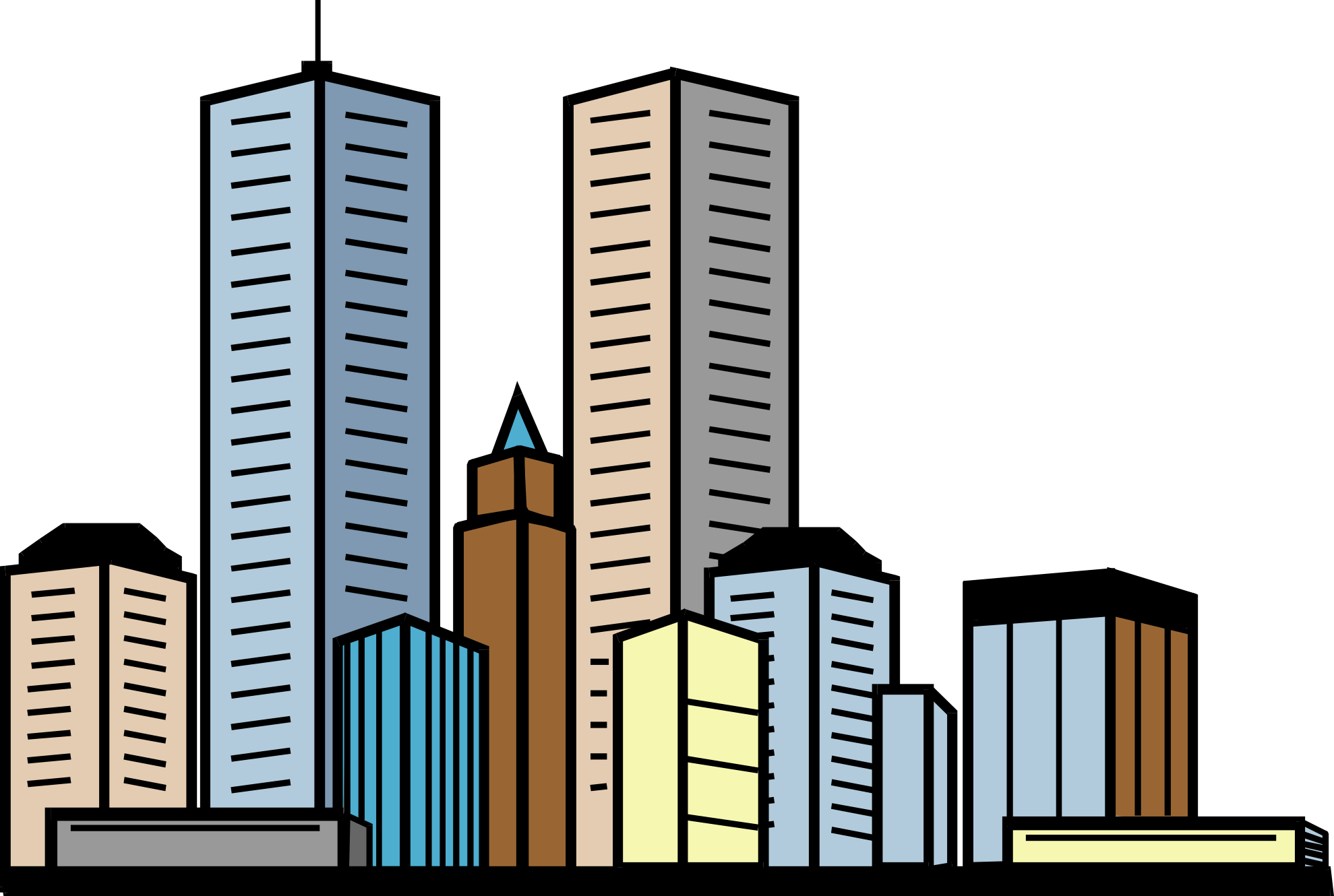 city clipart tall building