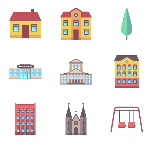City vector png.  urbanization icon packs