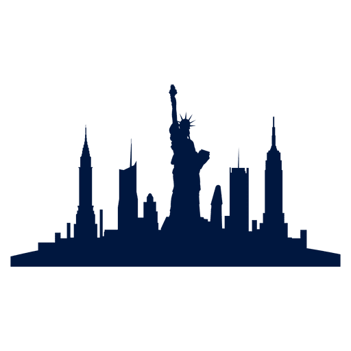 New york skyline transparent. City vector png