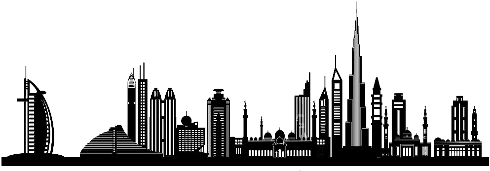 Cityscape clipart building dubai. Hd silhouette clip art