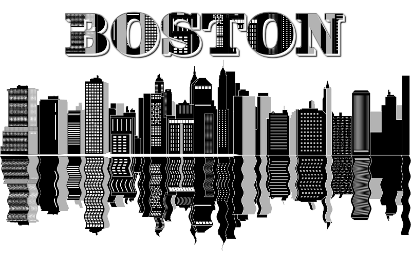 Cityscape clipart city boston. Skyline typography medium image