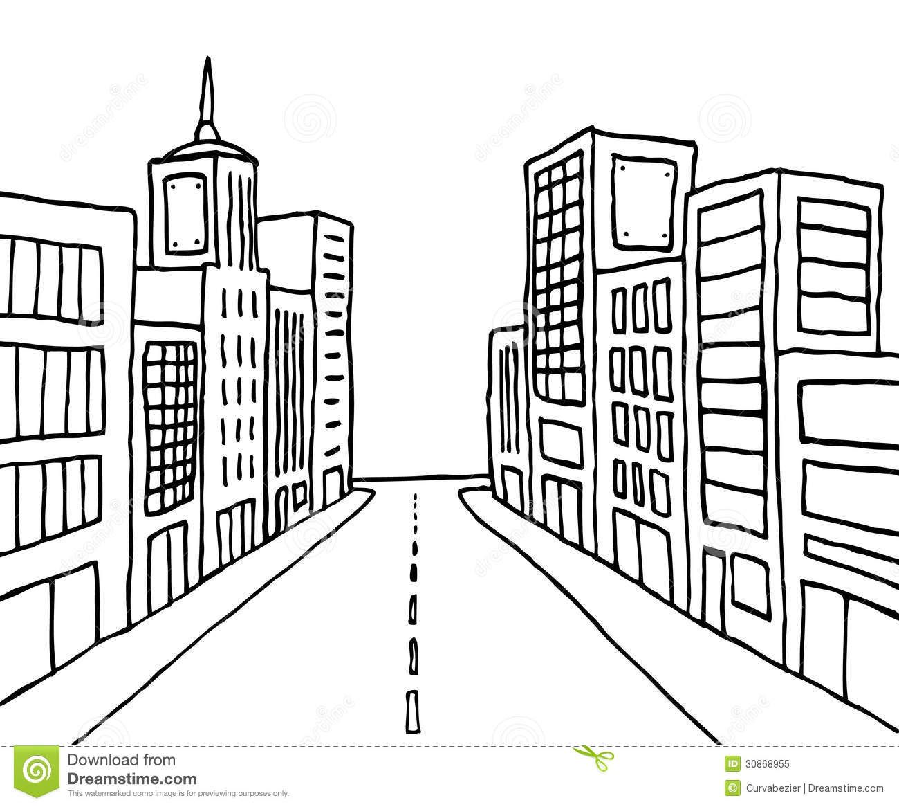 Cityscape clipart coloring page. Skyscraper sheets yahoo image
