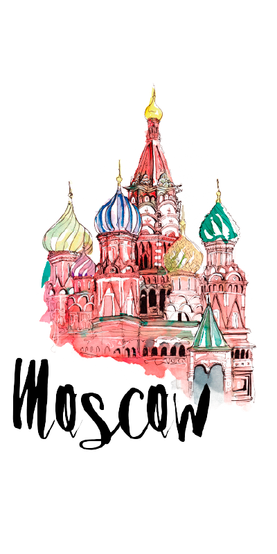 Moscow russia i went. Clipart map watercolor