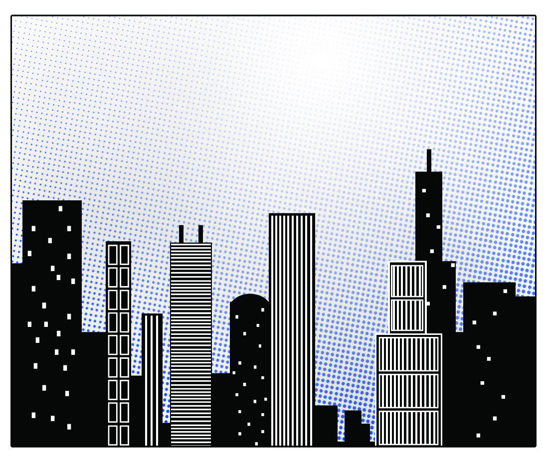 cityscape clipart retro comic book
