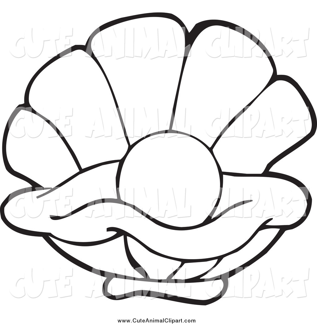 clam clipart coloring page