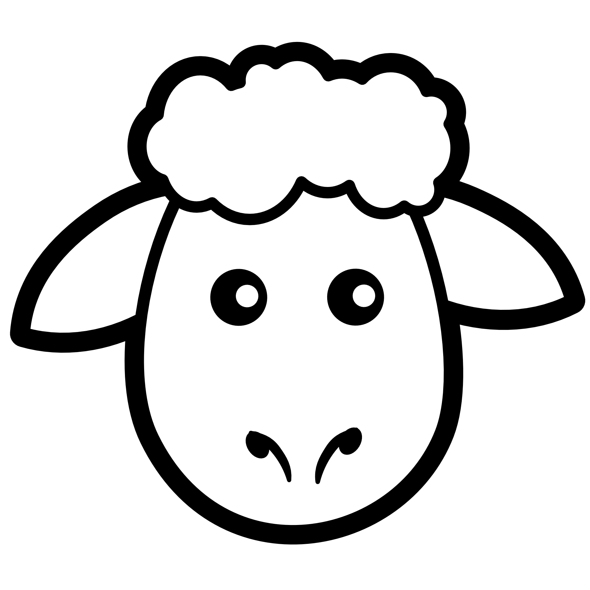 Straight black and white. Clipart cow face