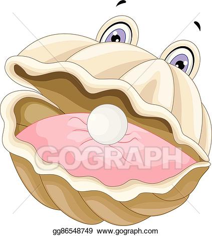 Pearl clipart oyster pearl. Vector with a for