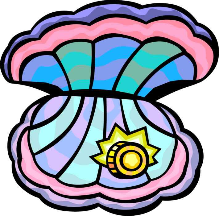 clam clipart pearl vector
