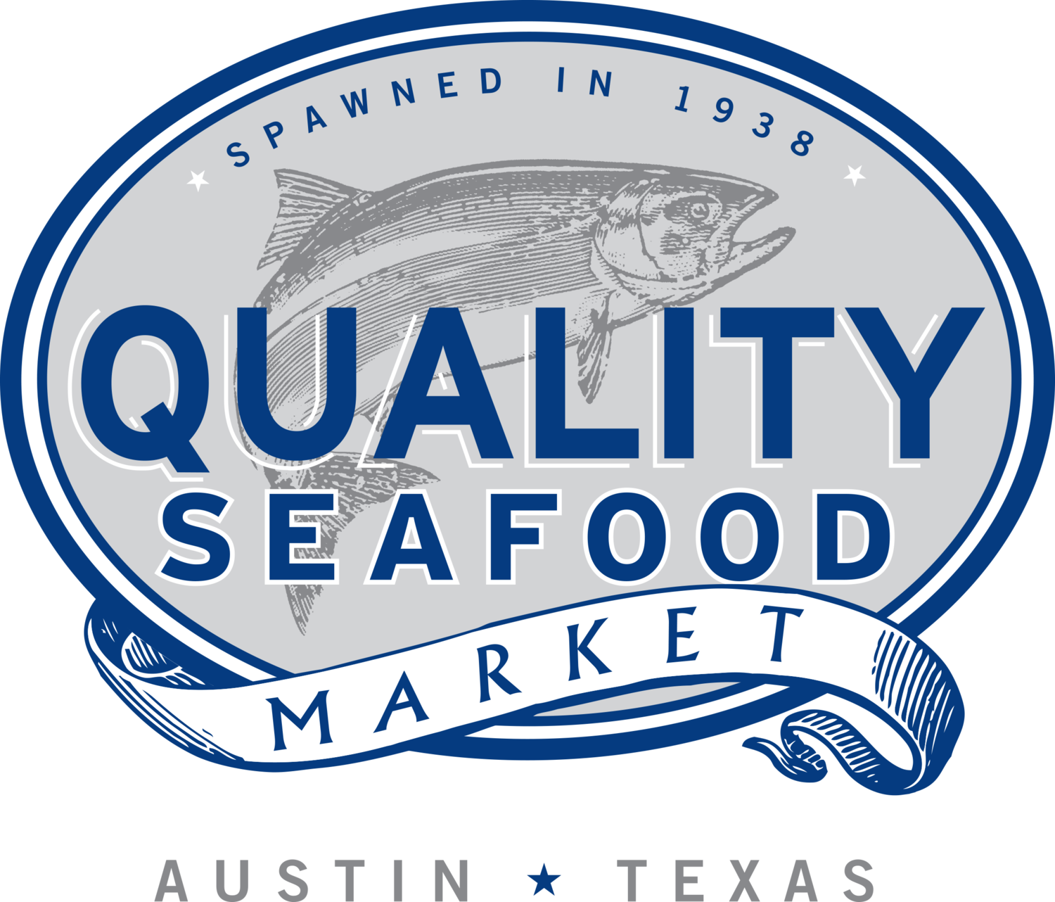 Quality market. Logo clipart seafood