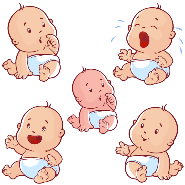 Simple beb cartoon vector. Growth clipart baby