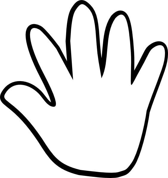 Handprint clipart child's. Hands black and white