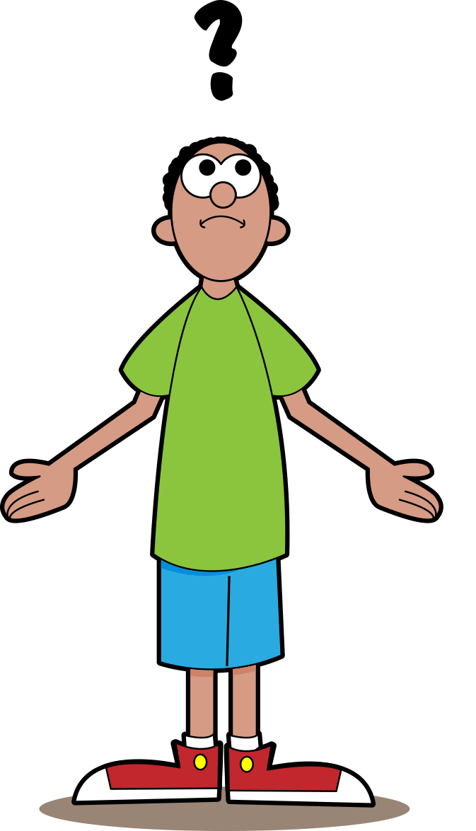 Cartoon of a person. Evidence clipart exploration