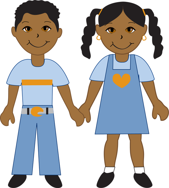 Exercise clipart african american.  boy and girl