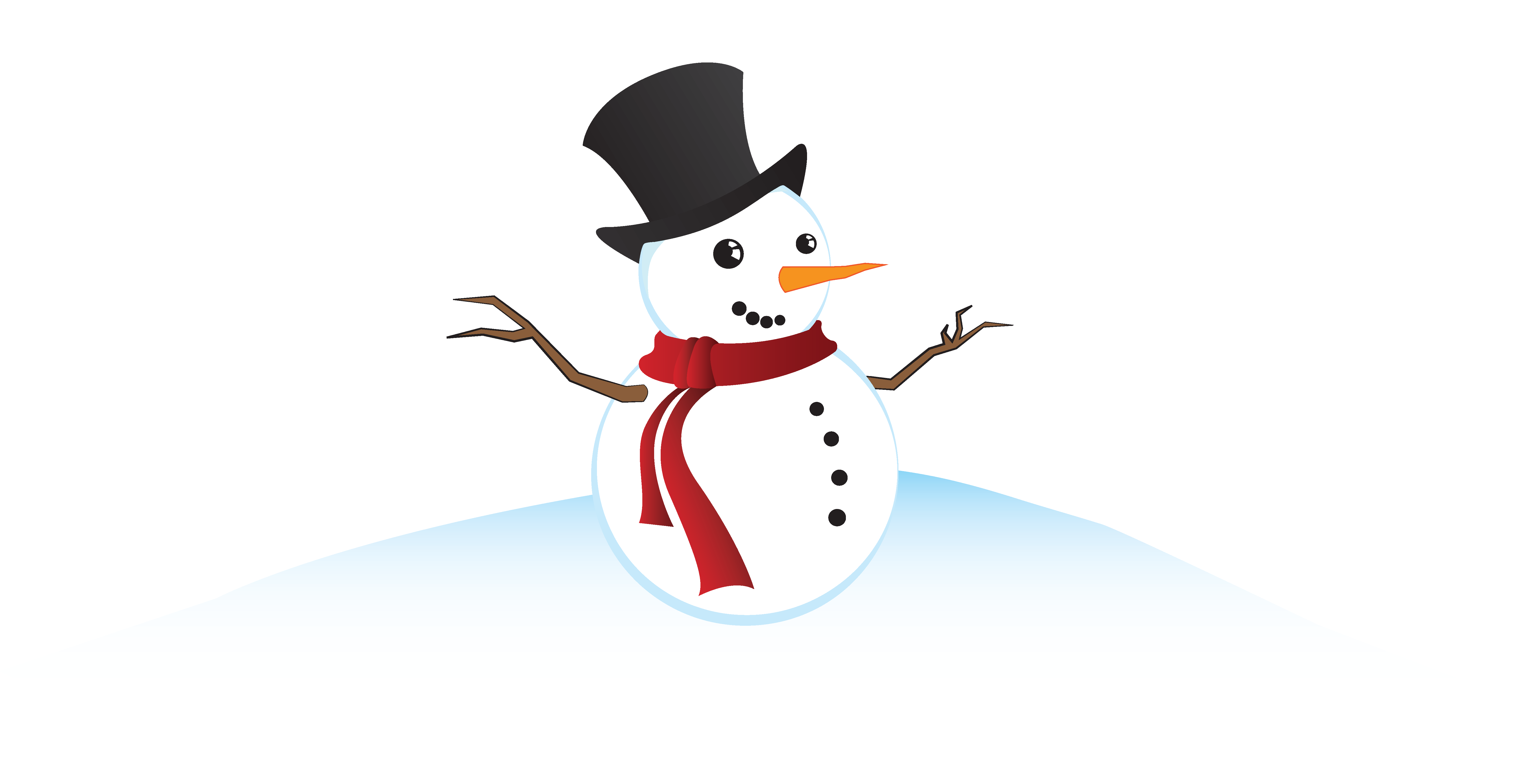 The great snowman building. Magazine clipart rolled up