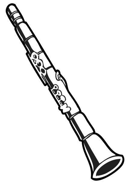 Clarinet clipart black and white. Free cliparts download clip
