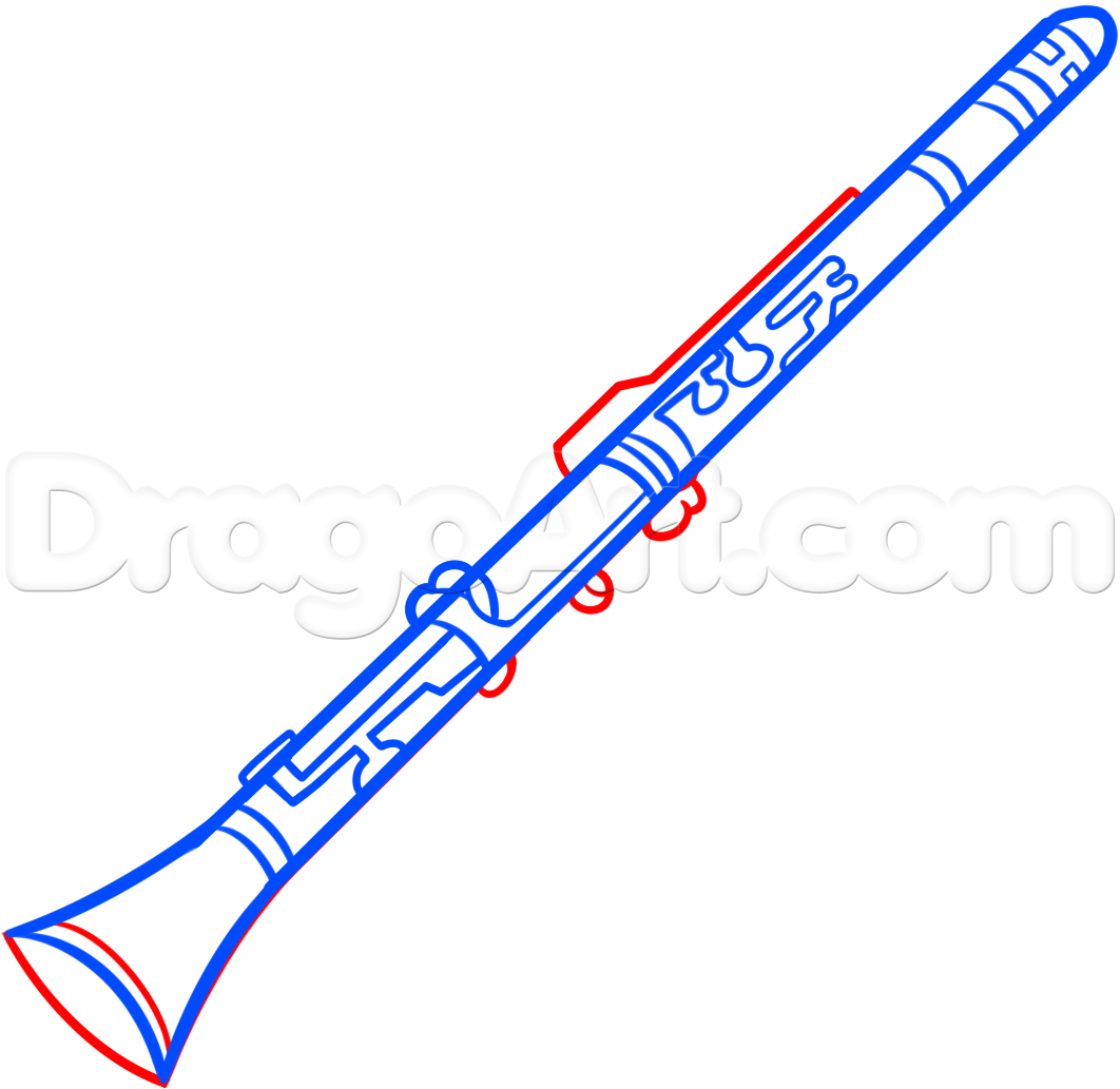 How to draw a. Clarinet clipart drawn
