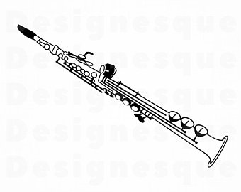 clarinet clipart outline