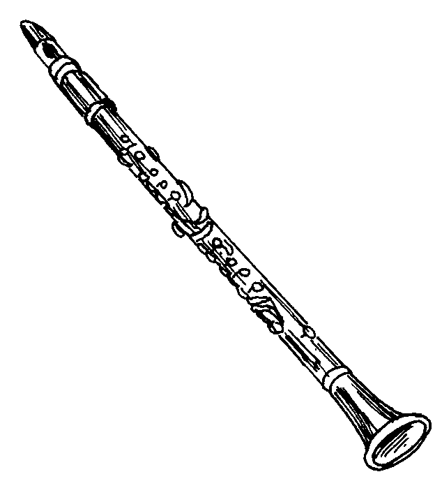 clarinet clipart outline