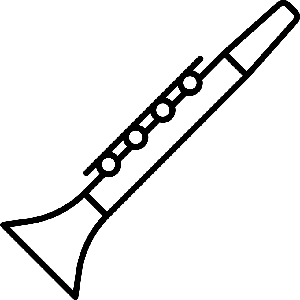 Inclined svg png icon. Clarinet clipart vector