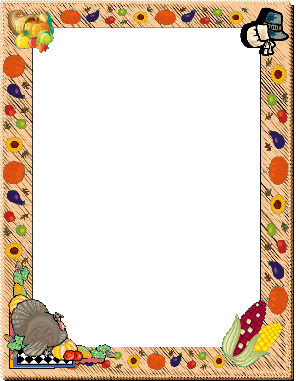 Thanksgiving clip art borders. Handprint clipart page border
