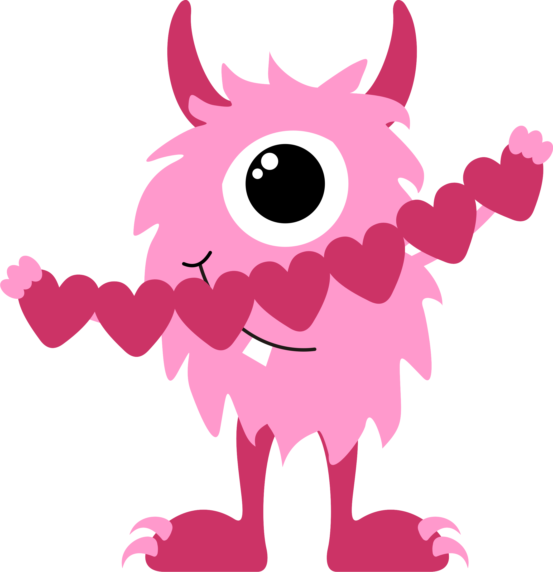 Pink clipart monsters. Class meeting cute 