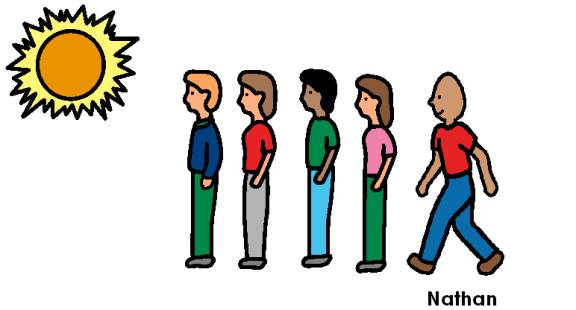 Fire drill . Class clipart line up
