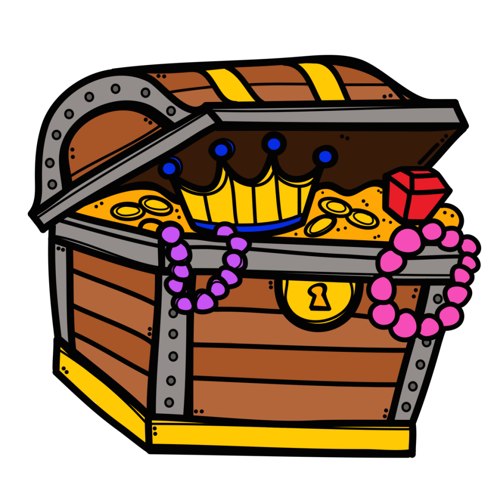 Treasure chest open x. Witch clipart sock