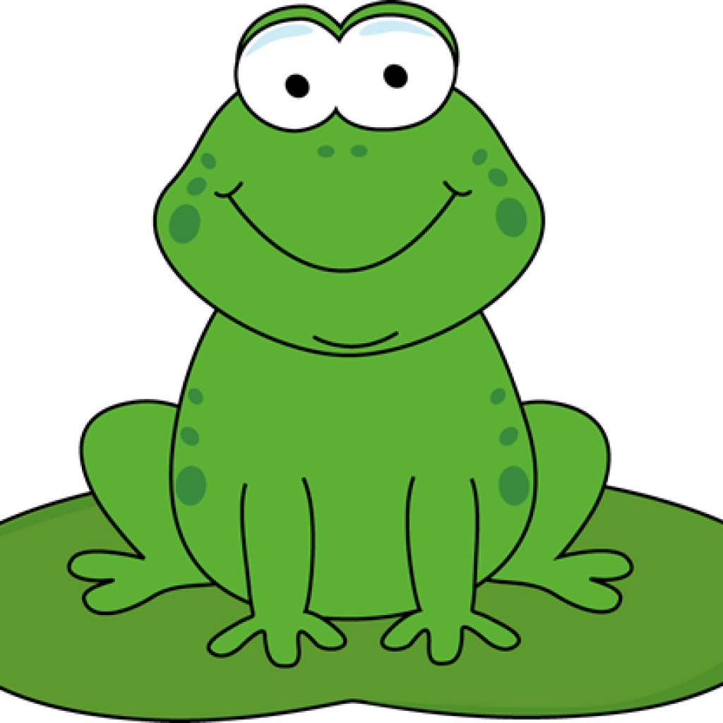 Cartoon lily pad cow. Clipart frog easy