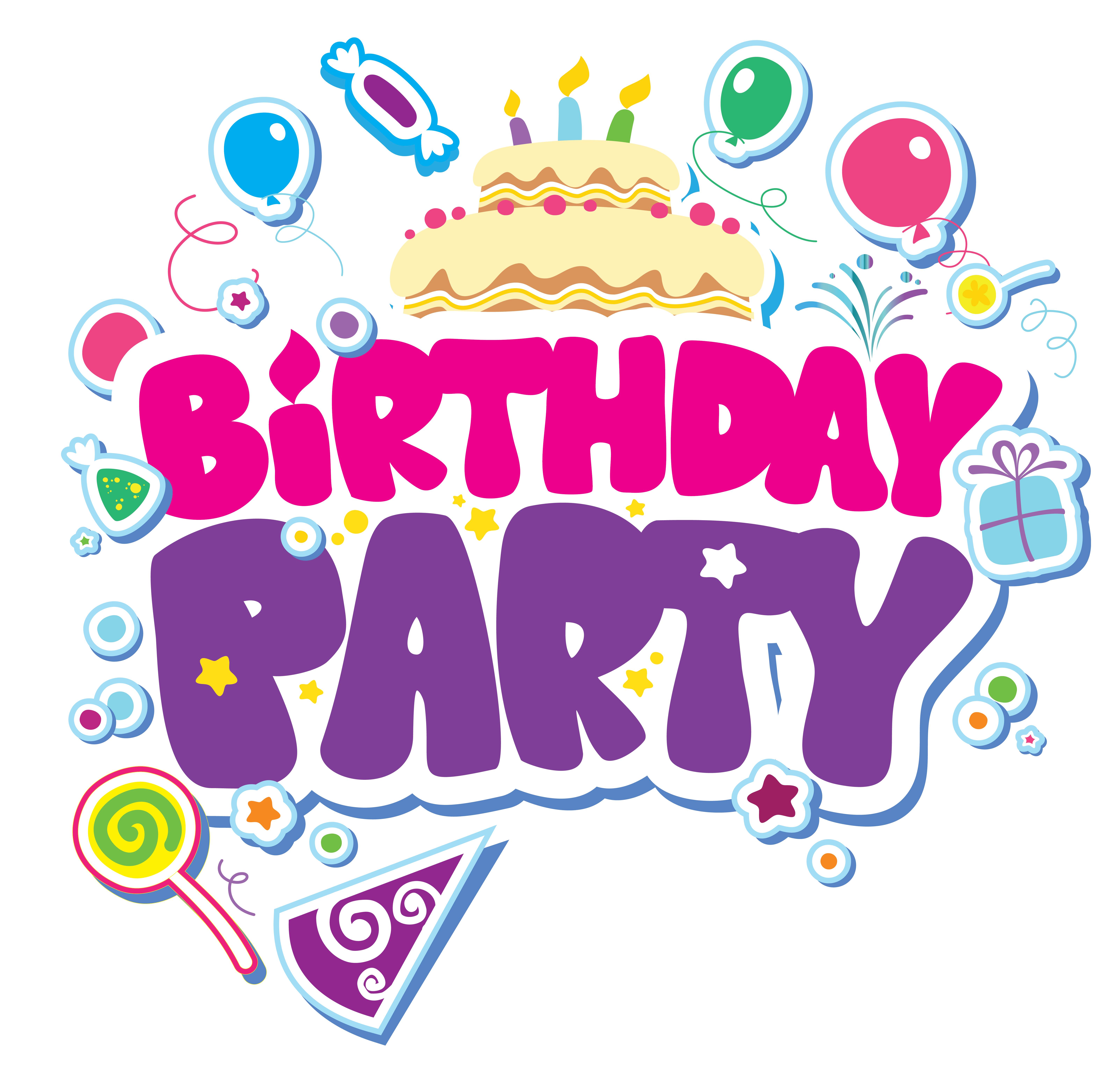 Birthday party png picture. Invitation clipart anniversary