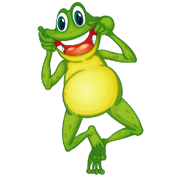 Funny cartoon animal clip. Woodland clipart frog