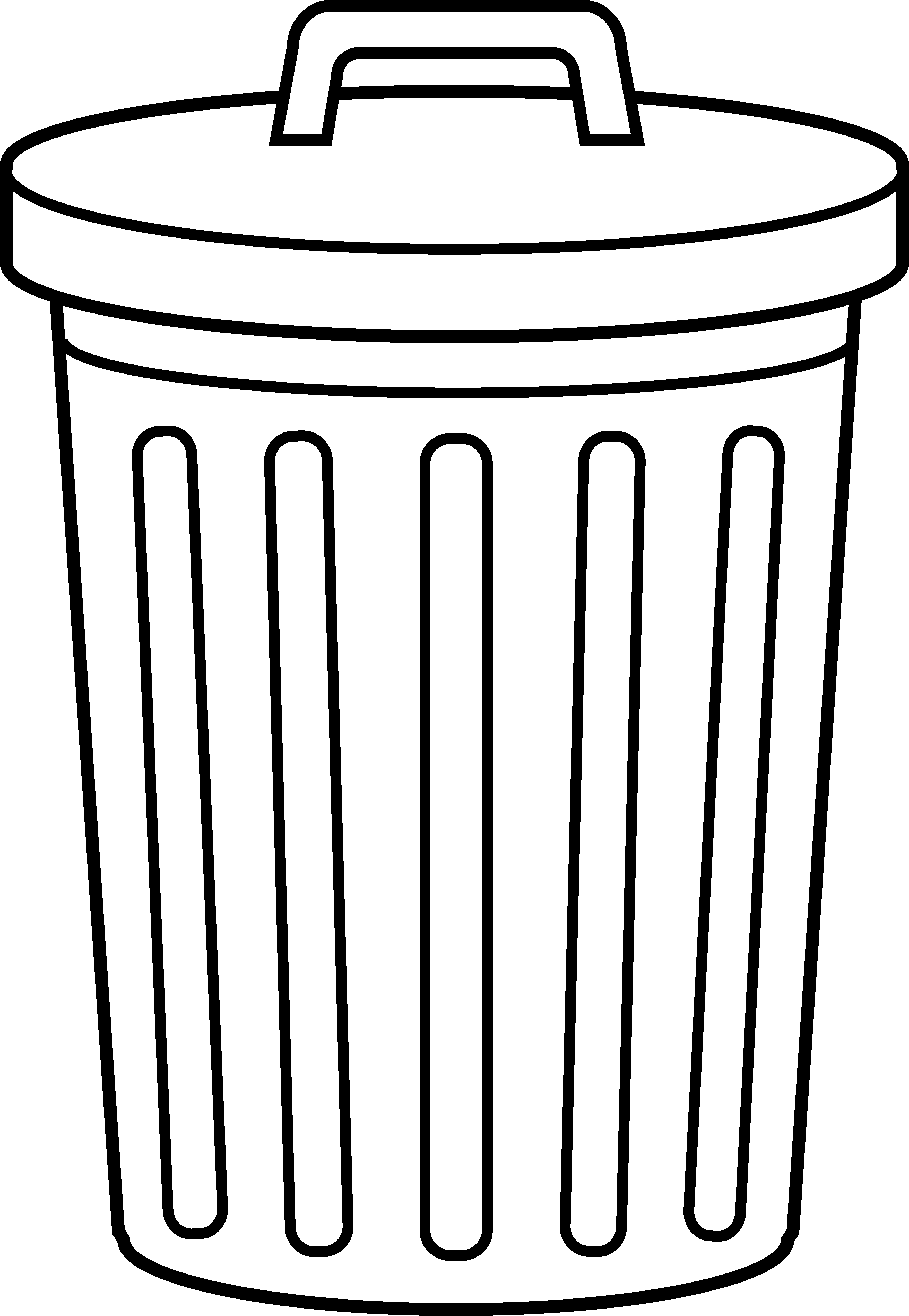 Outline clipart bin.  collection of trash