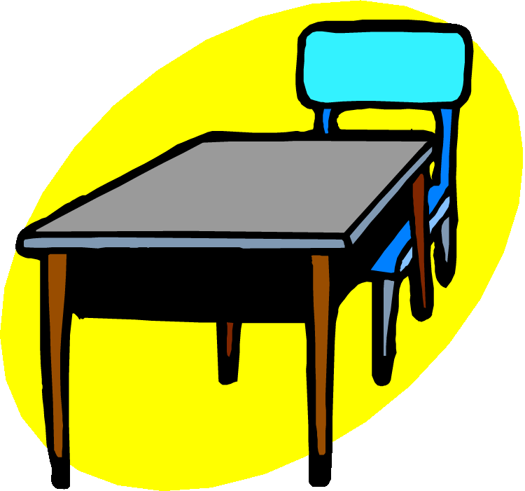 Desk classroom pencil and. Clipart table table chair