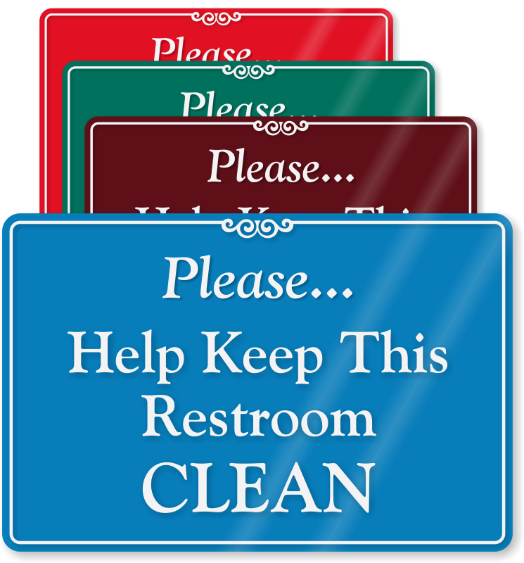Keep bathroom clean signs. Rules clipart washroom