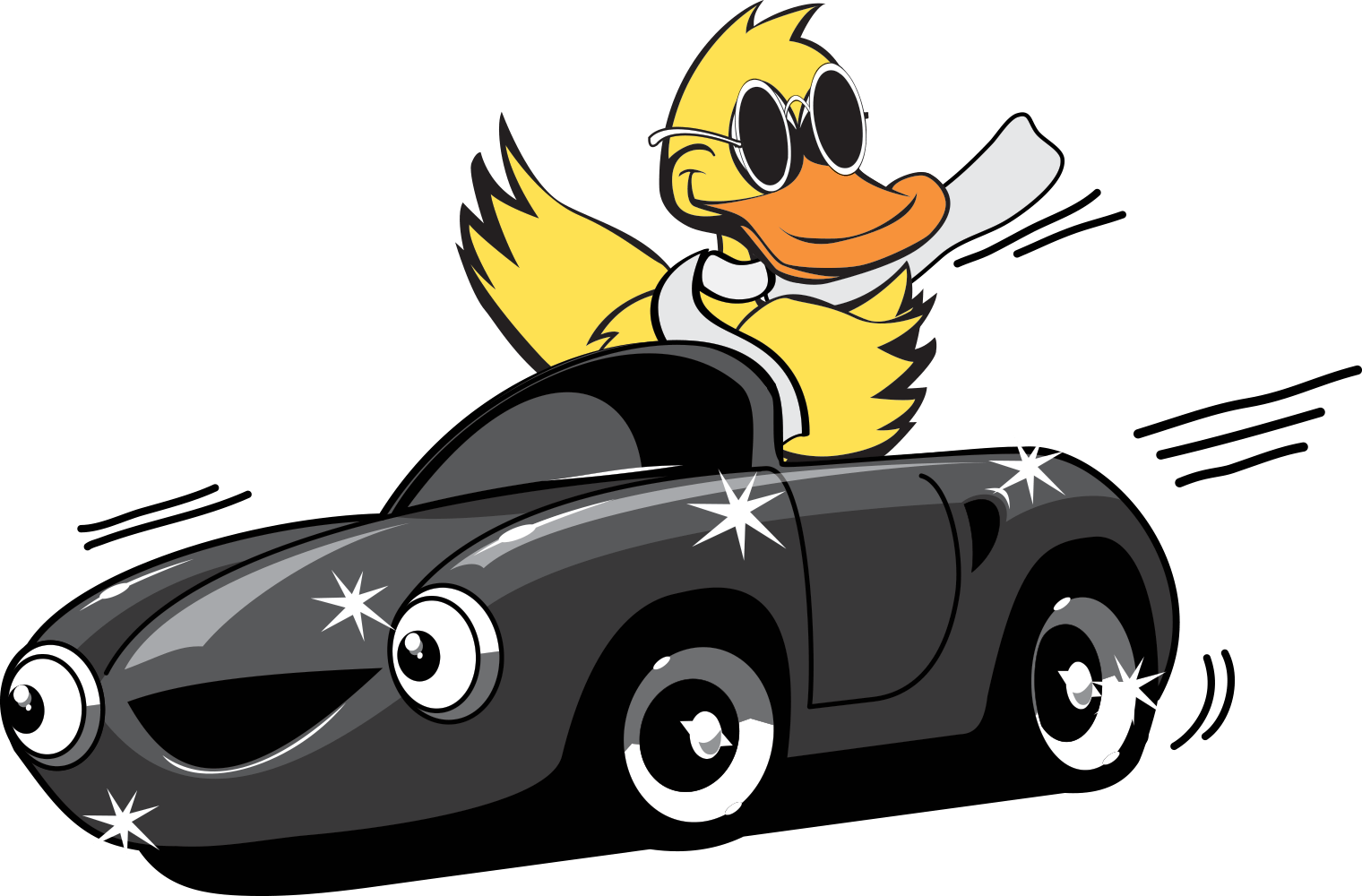Quick quack wash duck. Driving clipart car drive