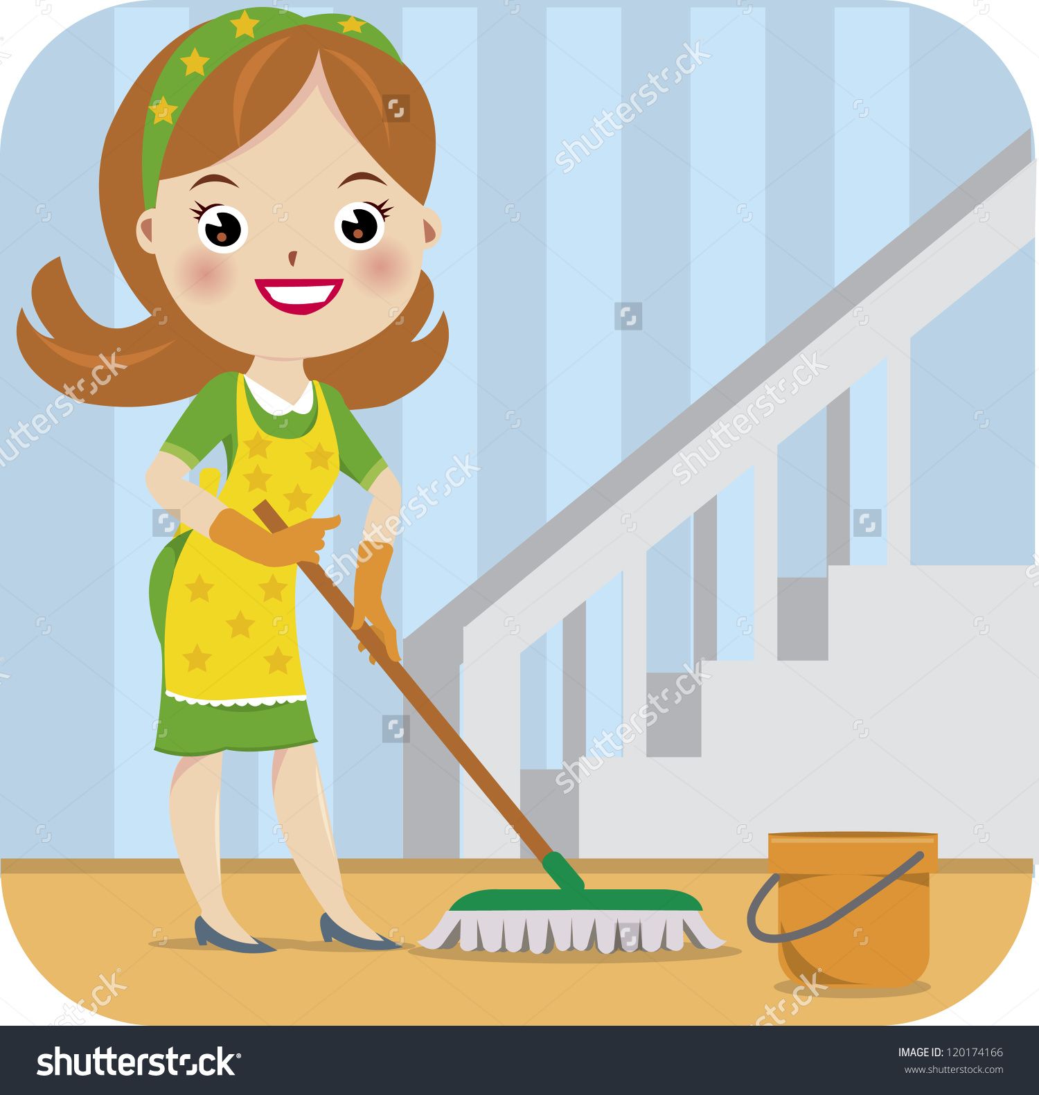 clipart children cleaning house