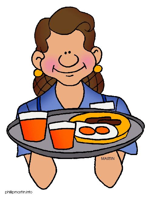 Lunchroom clip art library. Lady clipart waiter