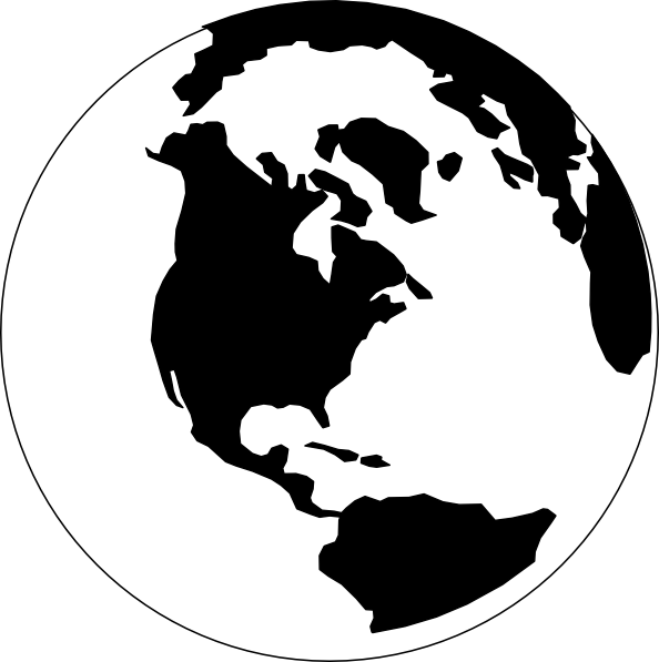 Clipart world google earth. Globe clip art black