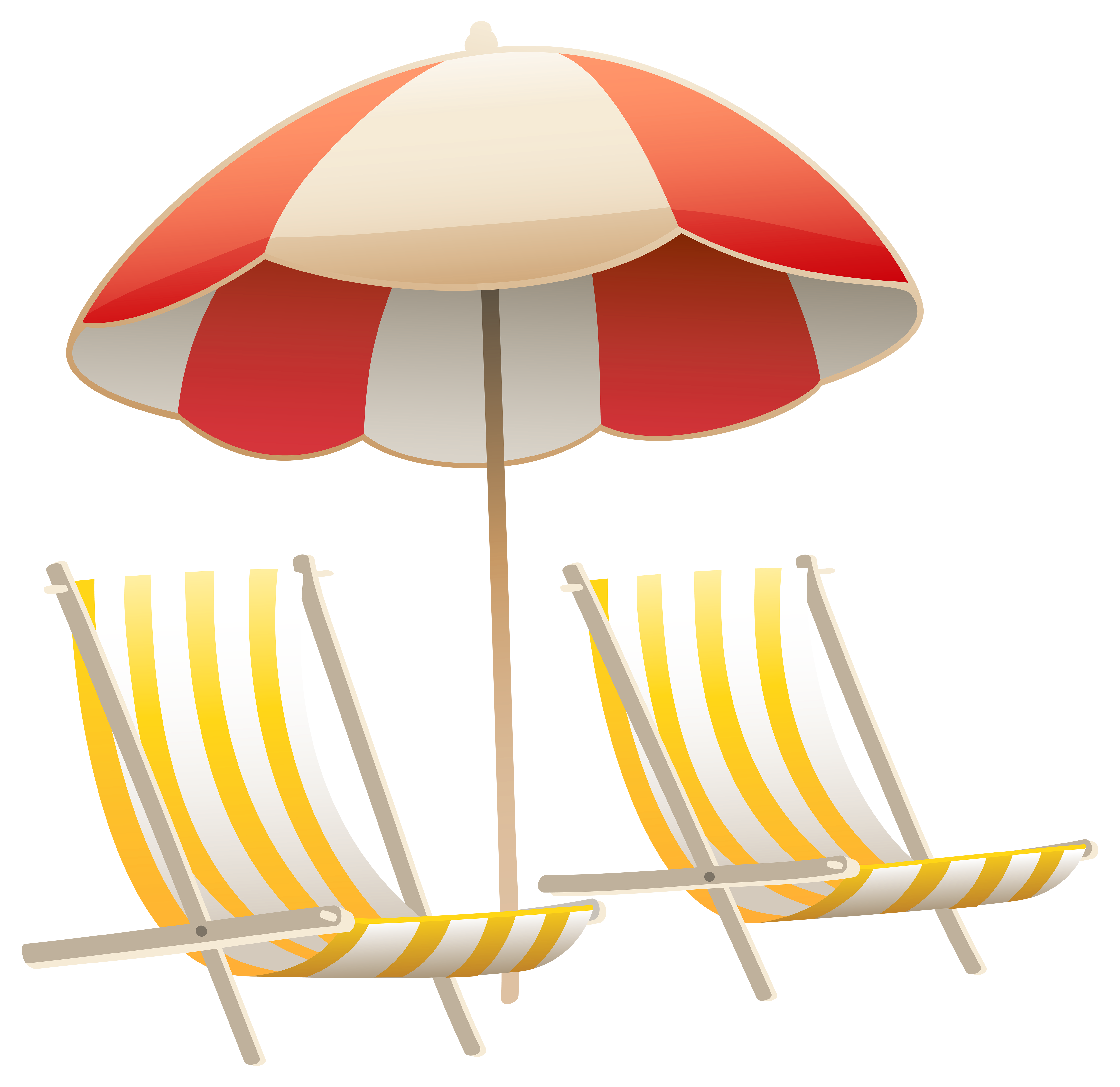 Umbrella and chairs png. Clipart beach transparent background