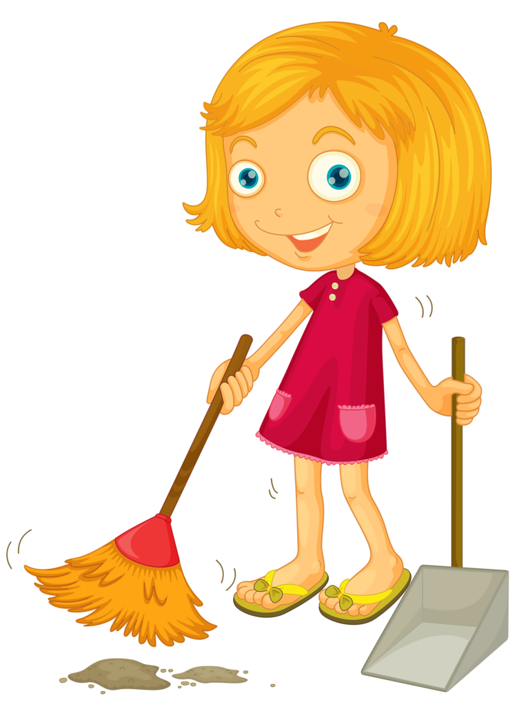Cleaning clipart little girl cleaning room, Cleaning little girl